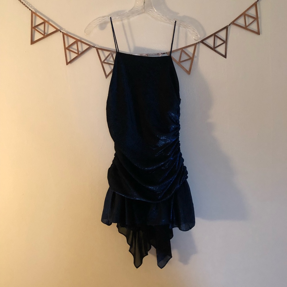 ~vintage 80s party sparkly blue dress w/ bow~